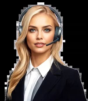 A receptionist wearing a headset, ready to take a call